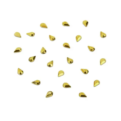 Zlaté kamínky na zdobení nehtů v sáčku - slzy, 140ks