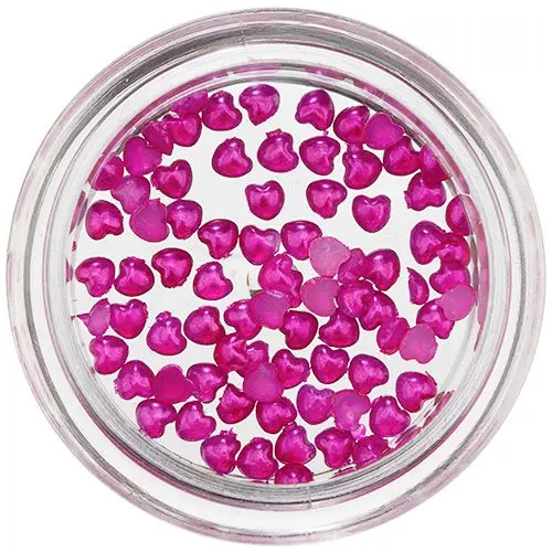 Srdíčka na zdobení nehtů - růžovofialové, perleť