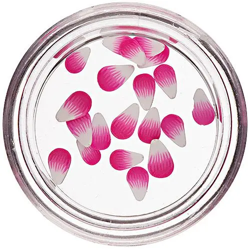 Nařezané fimo slzičky na zdobení nehtů – bílo-malinově růžové