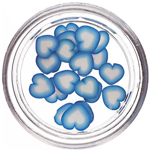 Fimo srdíčka – modro-bílá, nařezaná