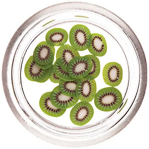 Fimo nehtové ozdoby - nakrájené kiwi