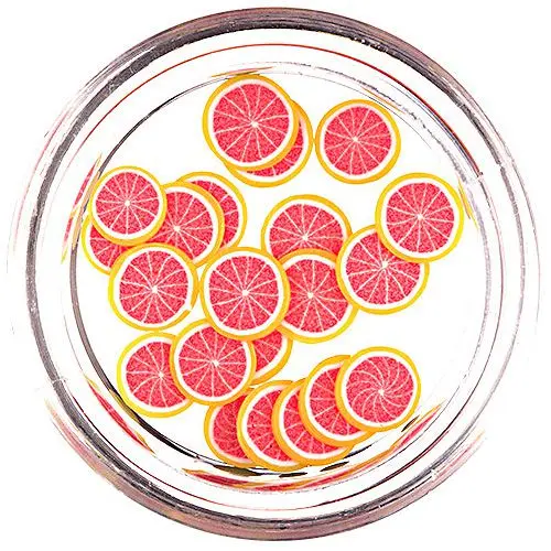 Fimo nehtové ozdoby - nakrájený grapefruit