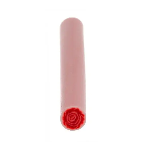 Fimo tyčinka – růžový květ v kruhu